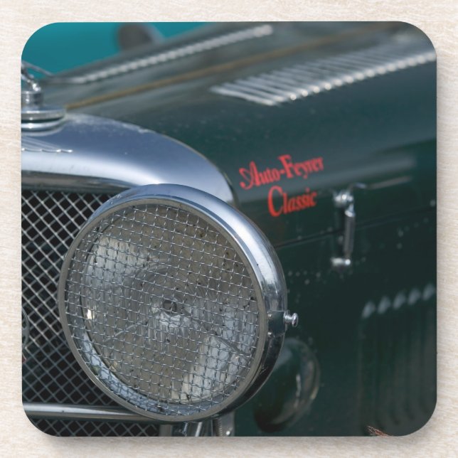 antique jaguar drink coaster (Front)
