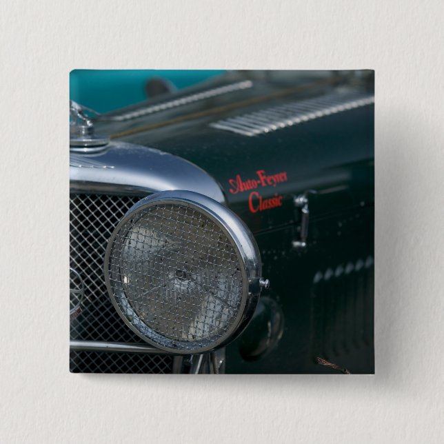 antique jaguar pinback button (Front)