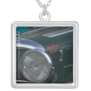 antique jaguar silver plated necklace