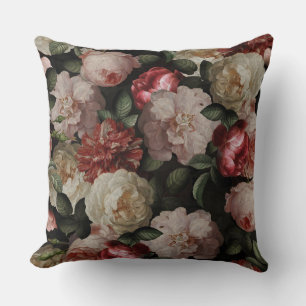 Antique Jan Davidsz. de Heem Lush Roses Flowers Throw Pillow