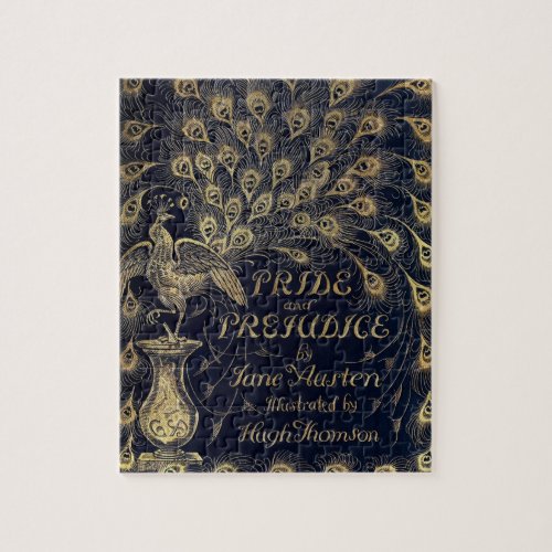 Antique Jane Austen Pride and Prejudice Peacock Jigsaw Puzzle