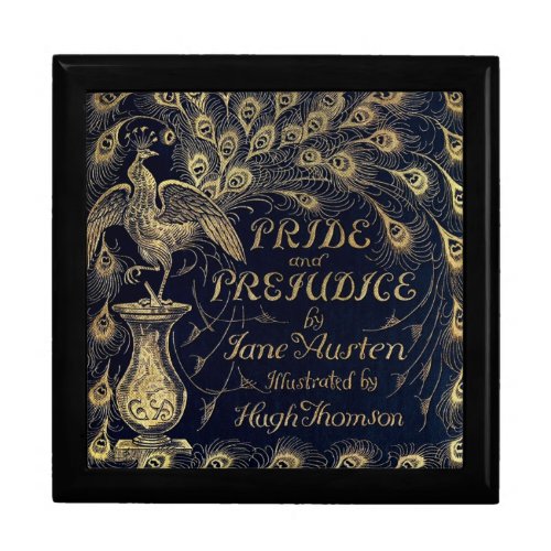 Antique Jane Austen Pride and Prejudice Peacock Keepsake Box