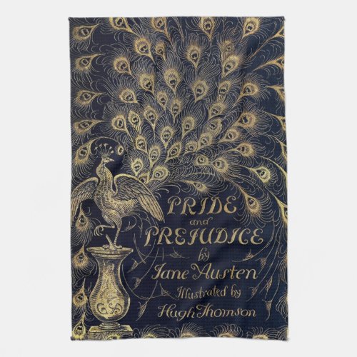 Antique Jane Austen Pride and Prejudice Peacock Kitchen Towel