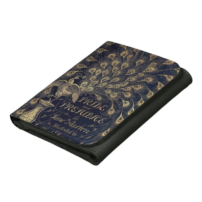 Antique Jane Austen Pride and Prejudice Peacock Leather Wallet (Bottom)