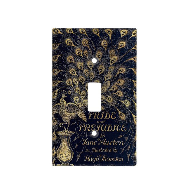 Antique Jane Austen Pride and Prejudice Peacock Light Switch Cover (Front)