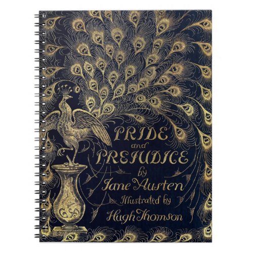 Antique Jane Austen Pride and Prejudice Peacock Notebook