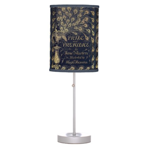 Antique Jane Austen Pride and Prejudice Peacock Table Lamp