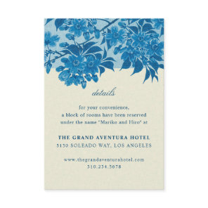 Antique Japanese Blue Cherry Blossom Enclosure Card