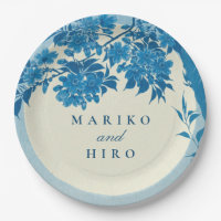 Antique Japanese Blue Cherry Blossom