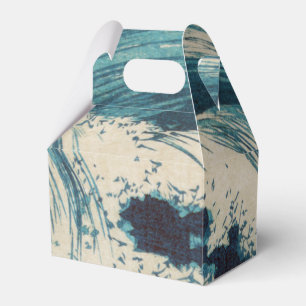 Antique Japanese Blue Waves Ocean Print Favor Boxes