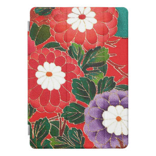Antique Japanese Brocade Deep Red iPad Pro Cover