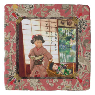 Antique Japanese Doll Mommy Trivet