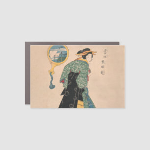 Antique Japanese Kimono Woman Ukiyo-e Woodblock Car Magnet