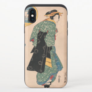 Antique Japanese Kimono Woman Ukiyo-e Woodblock iPhone X Slider Case