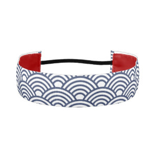 Antique Japanese Seigaiha Waves Athletic Headband