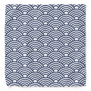 Antique Japanese Seigaiha Waves Bandana