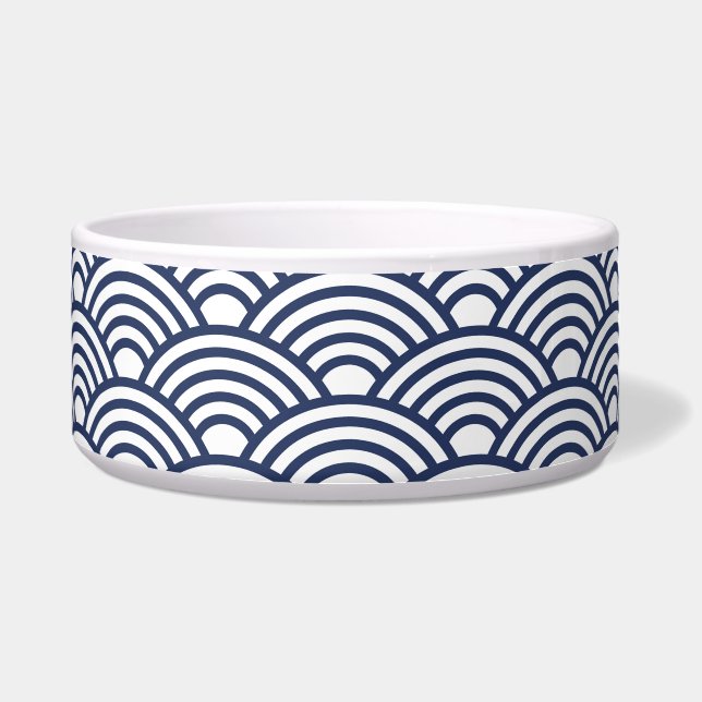 Antique Japanese Seigaiha Waves Bowl (Front)