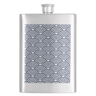 Antique Japanese Seigaiha Waves Flask