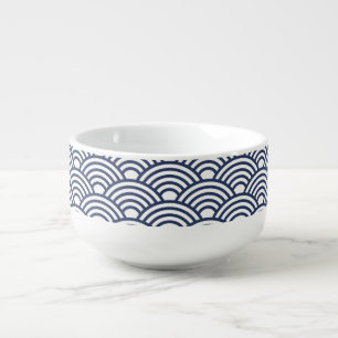 Antique Japanese Seigaiha Waves Soup Mug