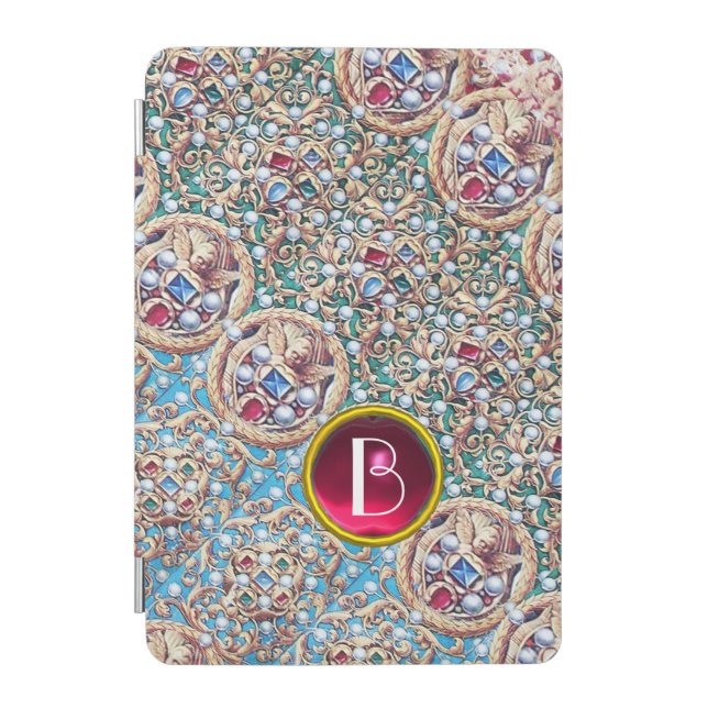 ANTIQUE JEWELS,GEMSTONES,PEARLS,ANGELS MONOGRAM iPad MINI COVER (Front)