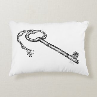 Antique Key Art Accent Pillow