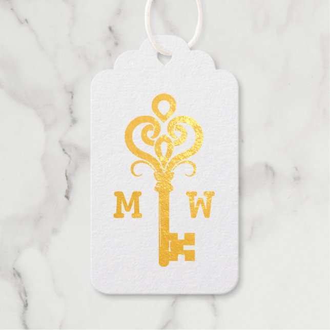 Antique Key Foil Gift Tags (Front)