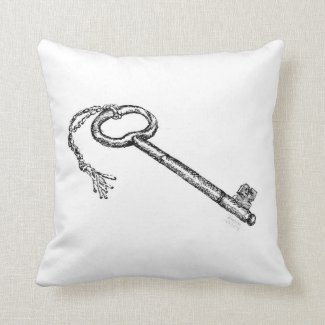 Antique Key Throw Pillow