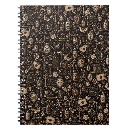 Antique Keys & Butterflies Spiral Notebook