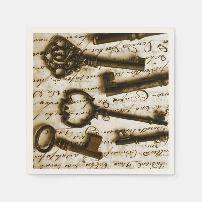 Antique Keys Paper Napkins (Front)