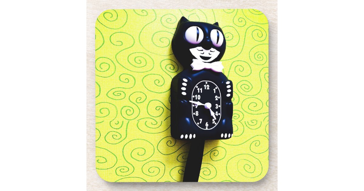 Antique Kit Cat Clock Cork Coaster Zazzle Com