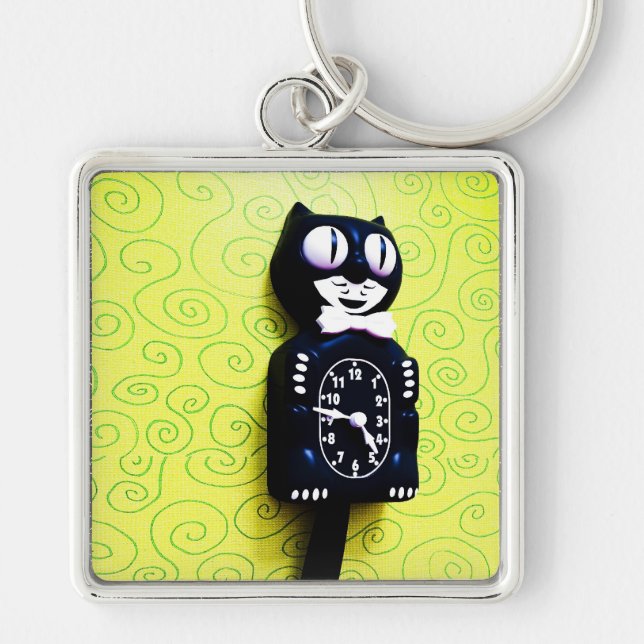 Antique kit Cat Clock Keychain (Front)