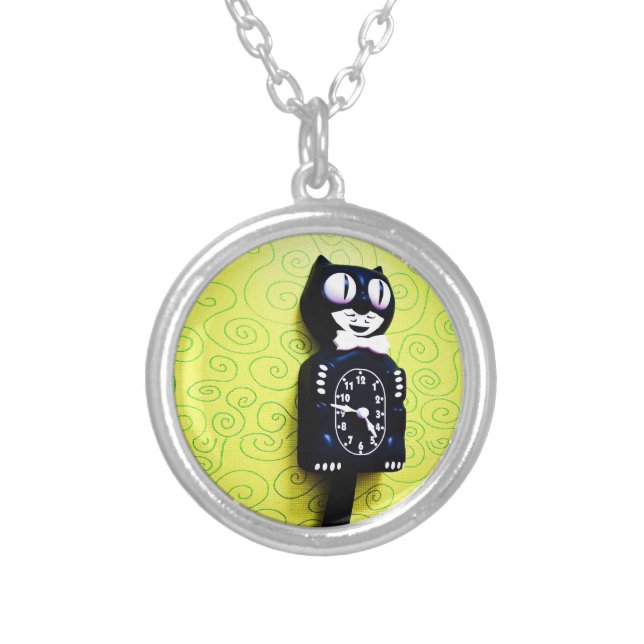 Antique kit Cat Clock Necklace (Front)