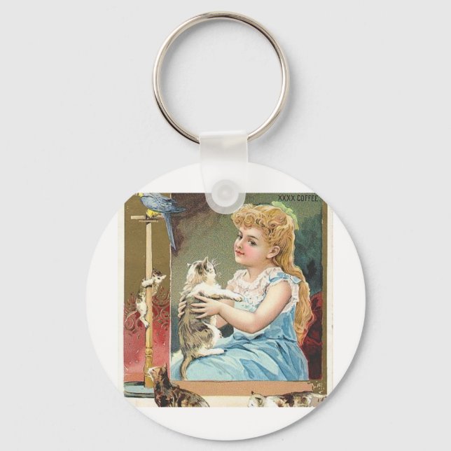 antique kitten keychain (Front)