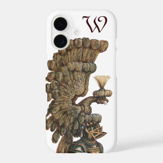 ANTIQUE KNIGHT HELMET WITH EAGLE monogram Case-Mate iPhone Case (Back)