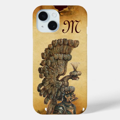 ANTIQUE KNIGHT HELMET WITH EAGLE Parchment iPhone 15 Case