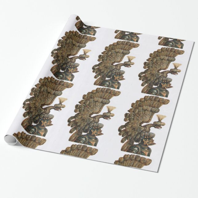 ANTIQUE KNIGHT HELMET WITH EAGLE WRAPPING PAPER (Unrolled)