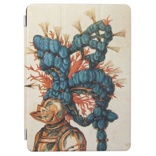 ANTIQUE KNIGHT HELMET WITH RED BLUE FEAT iPad AIR COVER