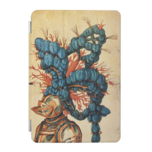 ANTIQUE KNIGHT HELMET WITH RED BLUE FEAT iPad MINI COVER