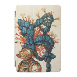 ANTIQUE KNIGHT HELMET WITH RED BLUE FEAT iPad MINI COVER