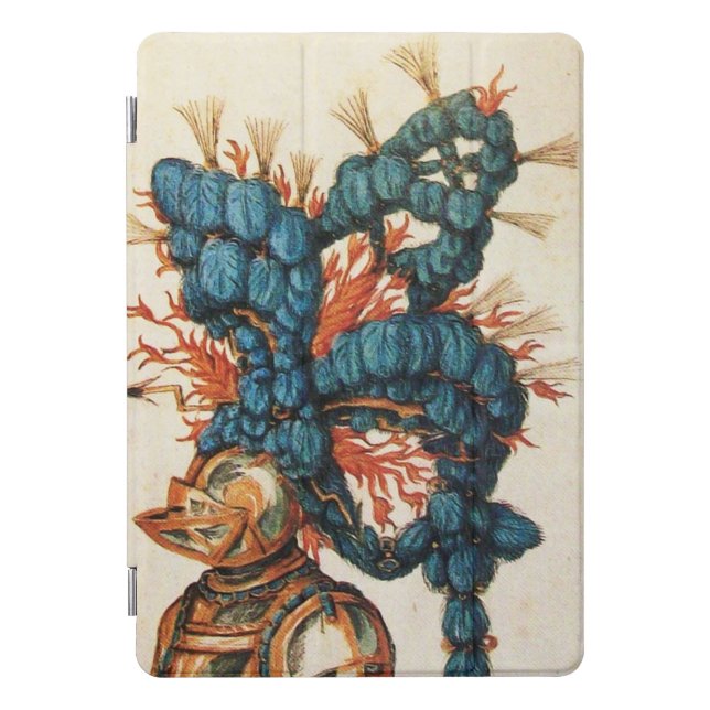 ANTIQUE KNIGHT HELMET WITH RED BLUE FEAT iPad PRO COVER (Front)