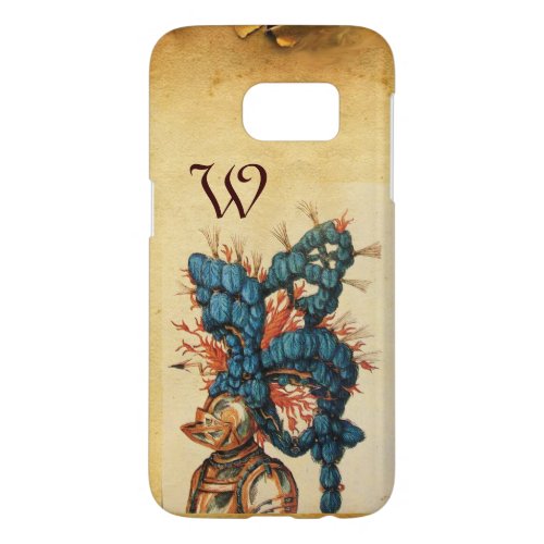 ANTIQUE KNIGHT HELMET WITH RED BLUE FEATHERS SAMSUNG GALAXY S7 CASE