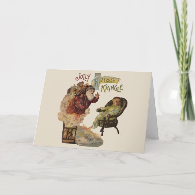 Antique Kris Kringle Sanga Claus Holiday Card (Front)