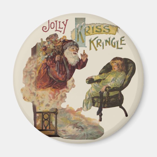 Antique Kris Kringle Sanga Claus Magnet (Front)
