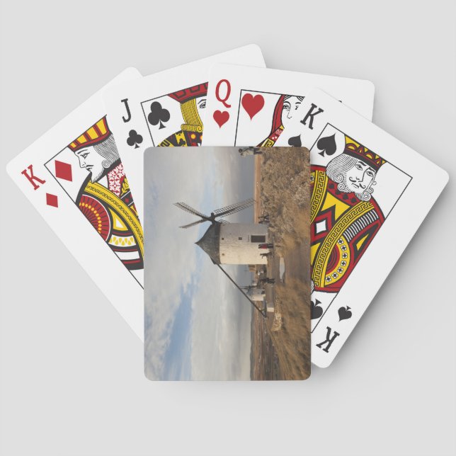 Antique La Mancha windmills, with visitors Poker Cards (Back)