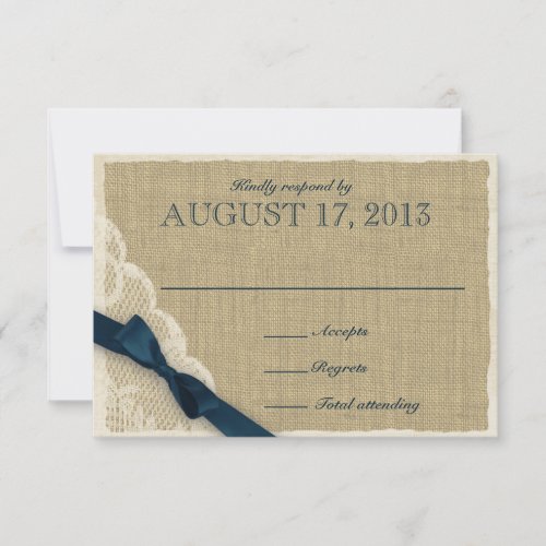 Antique Lace and Navy Country Response Card
