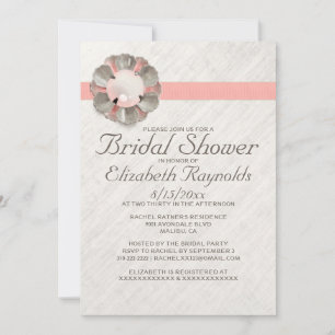 Antique Lace and Pearl Bridal Shower Invitations