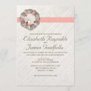 Antique Lace and Pearl Wedding Invitations