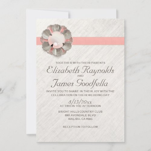 Antique Lace and Pearl Wedding Invitations