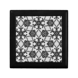 Antique lace - black and white jewelry box