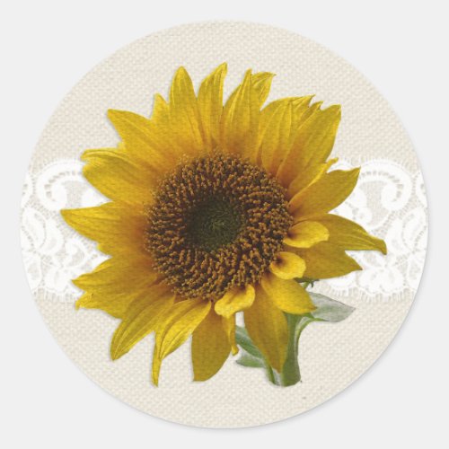 Antique Lace Country Rustic Sunflower Stickers